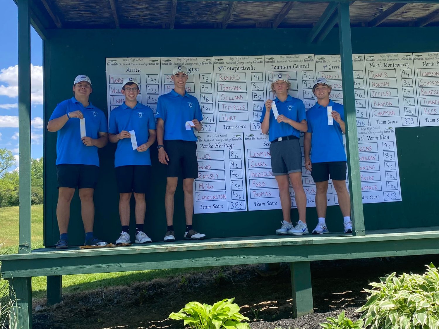 Crawfordsville placed third overall with a 352 and will join the Mounties at next week's Regional.